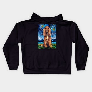 Red Cocker Spaniel Starry Night Kids Hoodie